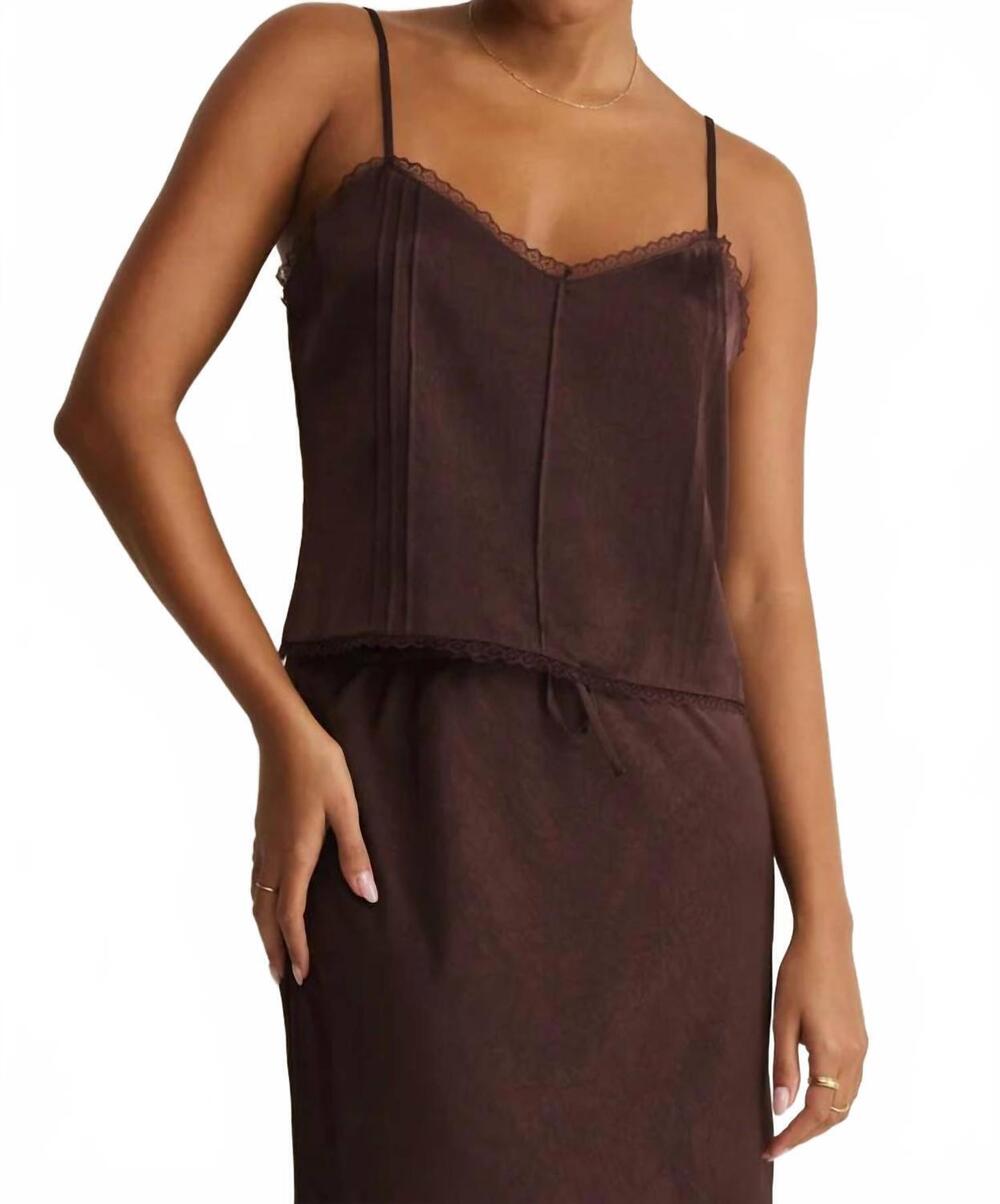 NEW Z SUPPLY viva satin tank top in chocolate cherry